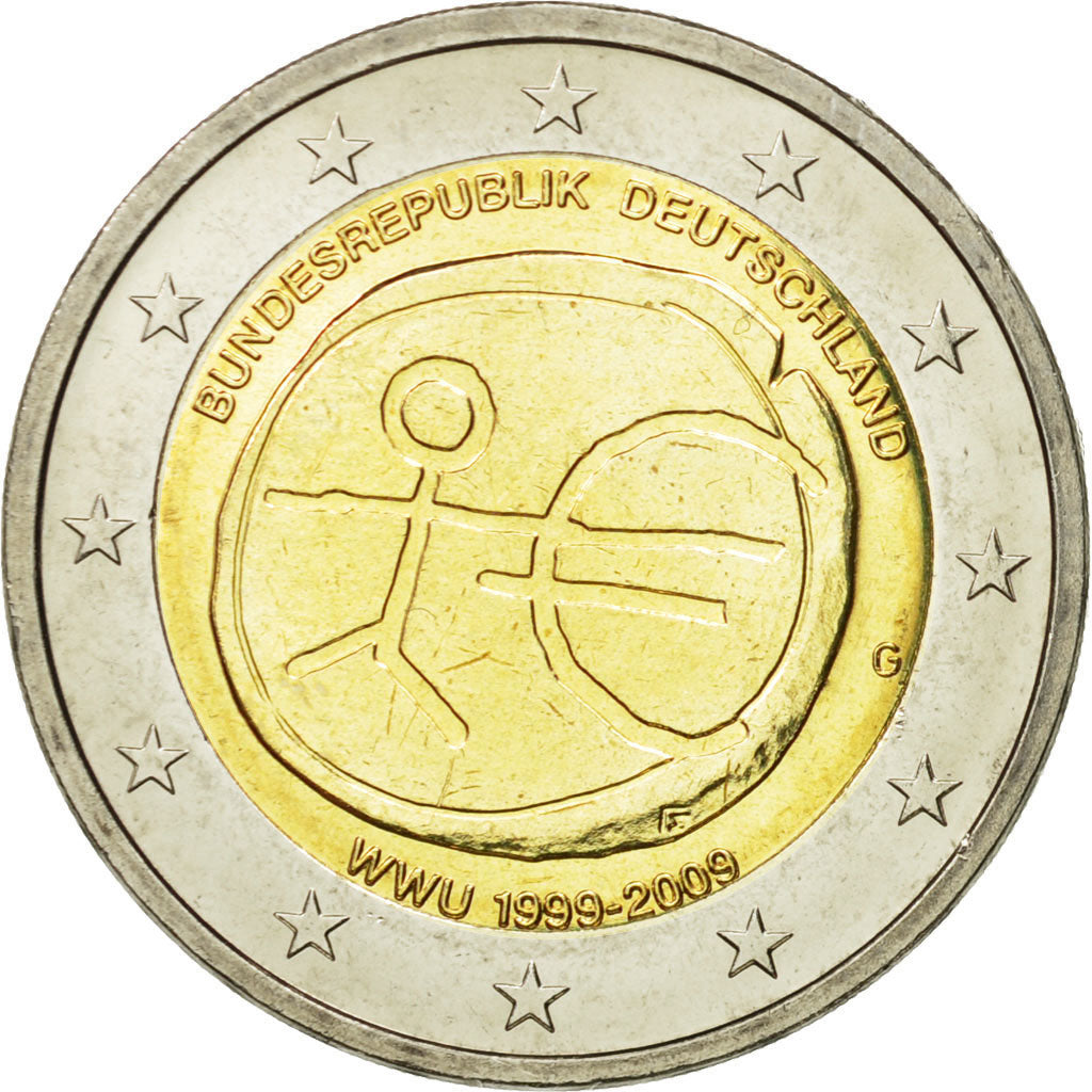 GERMANIA - REPUBLICA FEDERALA,
2 euro,
10 ani de emu