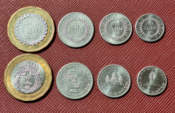 Cambodgia rieli 1994, 4 monede set, UNC