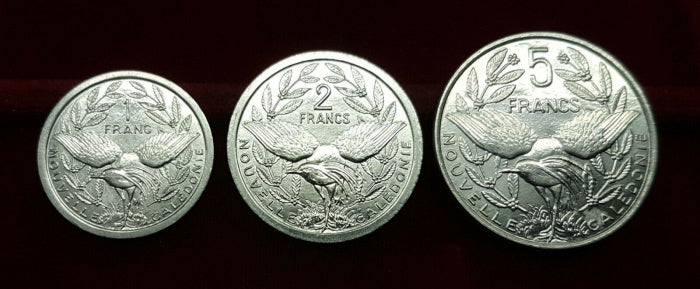 Noua Caledonie Set 3 Monede 1 2 5 Franci 2002-2003, Unc