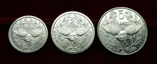 Noua Caledonie Set 3 Monede 1 2 5 Franci 2002-2003, Unc